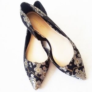 Nine West Saige Embroidered Floral Flats Size 6